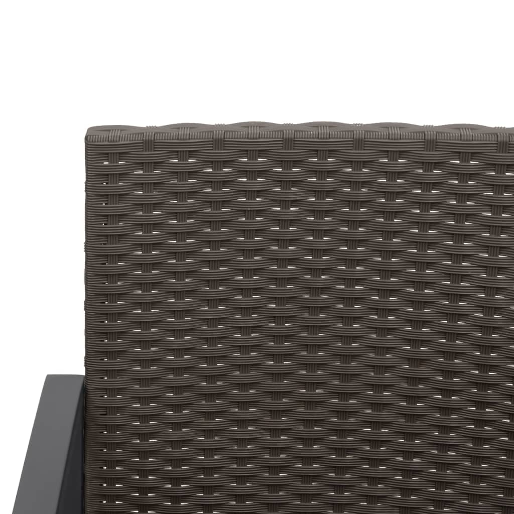 Set mobilier de gradina cu perne, 5 piese, maro, PP ratan — imaginea 5
