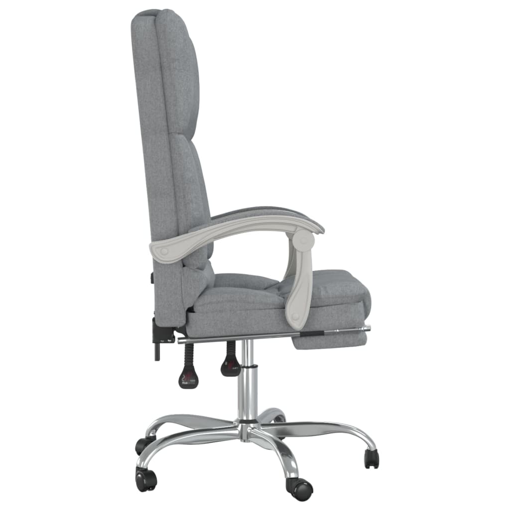 Scaun de birou rabatabil cu masaj, gri deschis, textil — imaginea 4