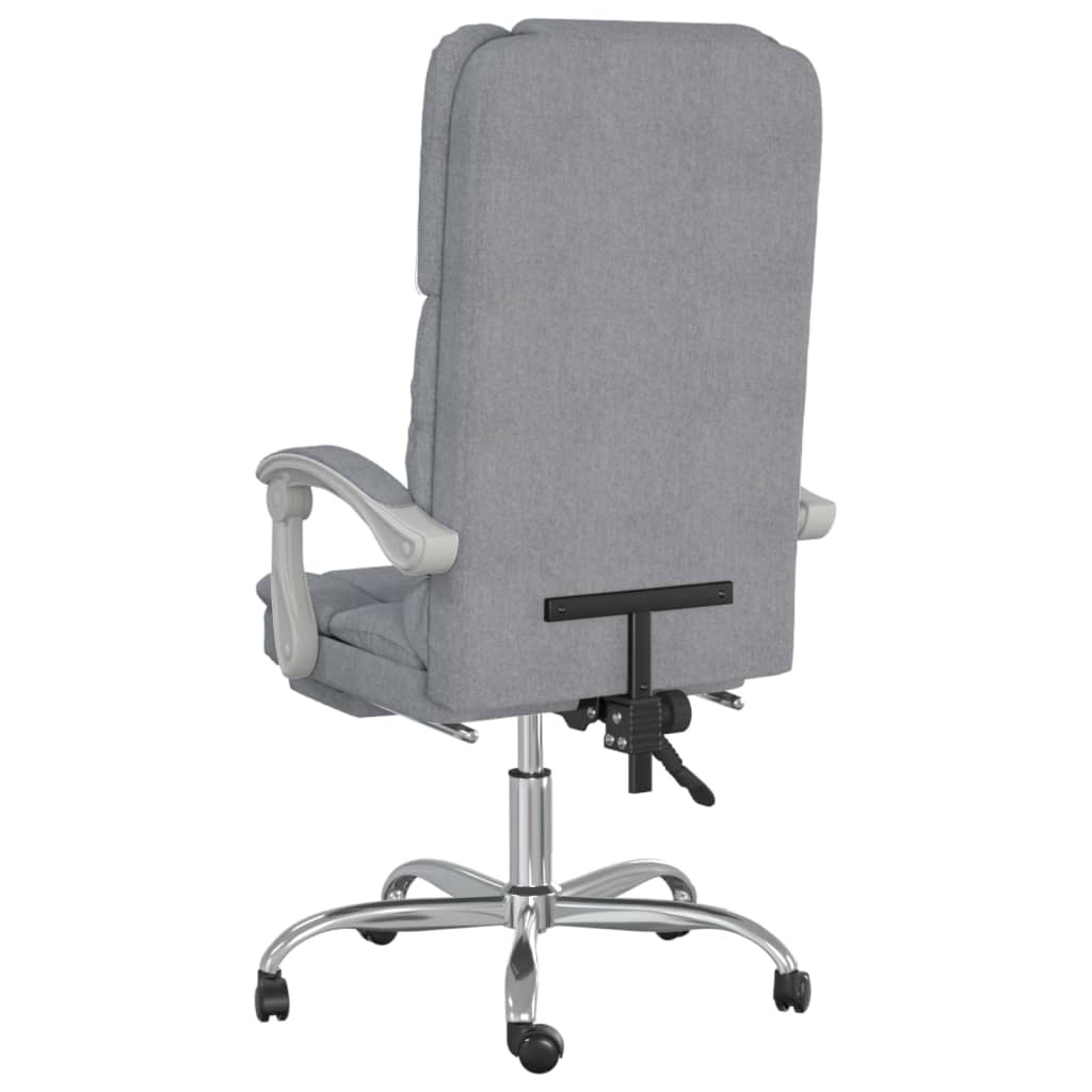 Scaun de birou rabatabil cu masaj, gri deschis, textil — imaginea 5