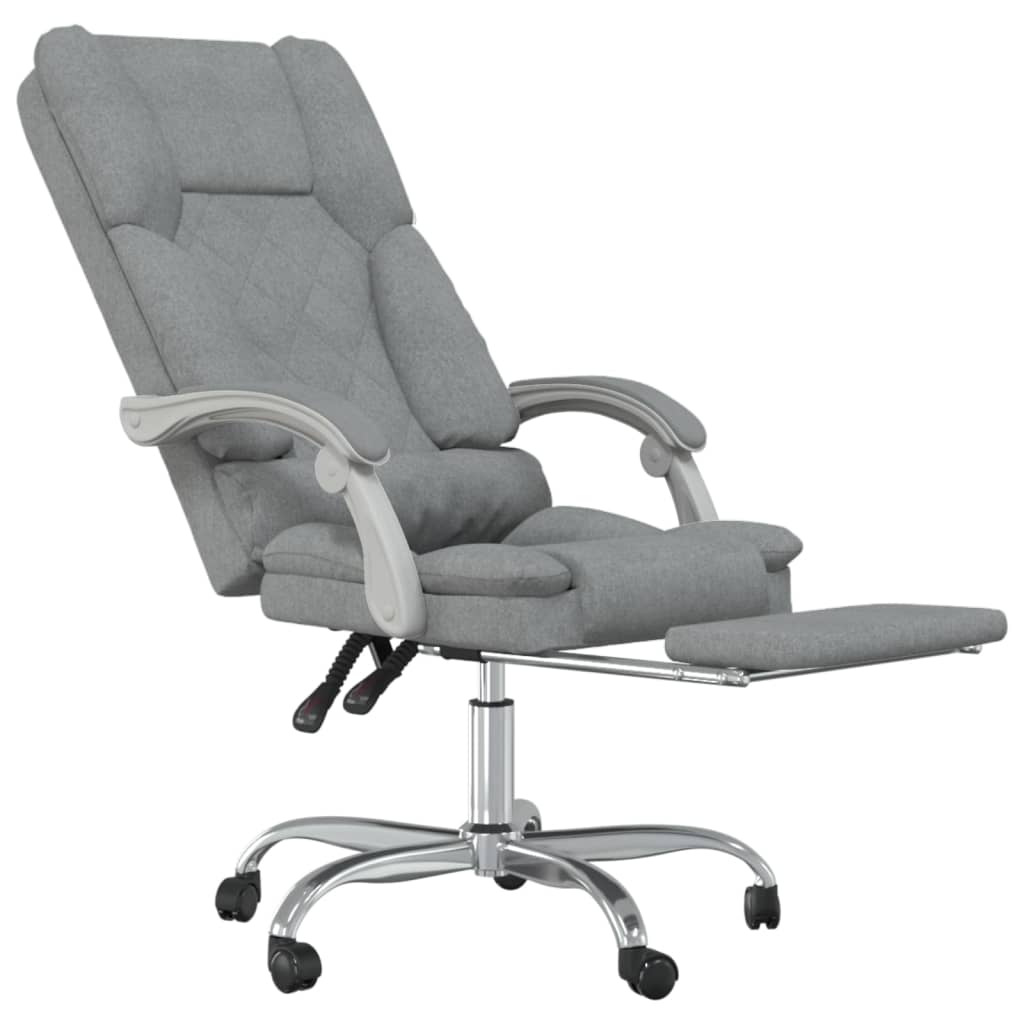Scaun de birou rabatabil cu masaj, gri deschis, textil — imaginea 6
