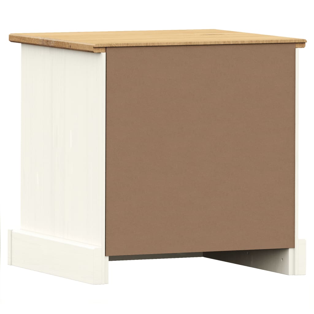 Noptiera VIGO, alb, 42x35x42 cm, lemn masiv de pin — imaginea 7