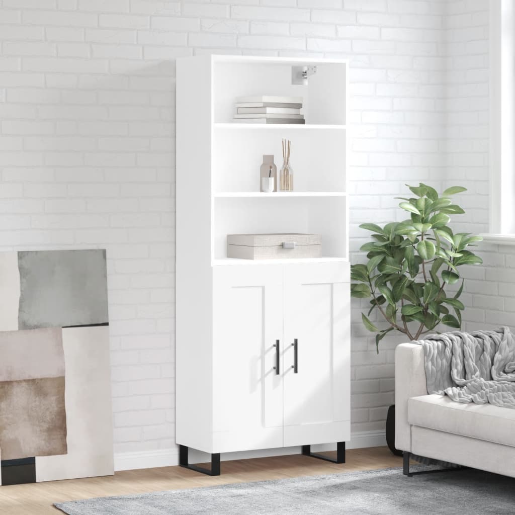 Dulap inalt, alb, 69,5x34x180 cm, lemn compozit — imaginea 2