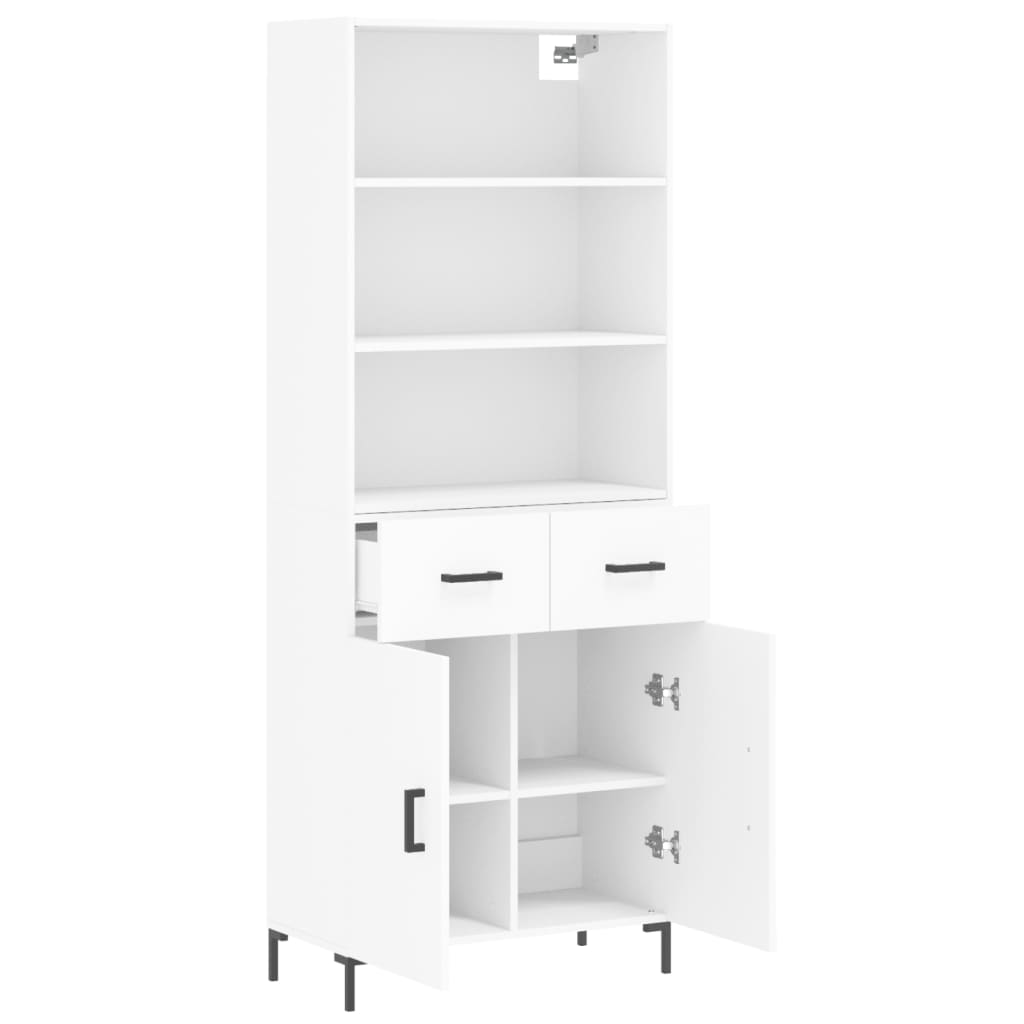Dulap inalt, alb, 69,5x34x180 cm, lemn compozit — imaginea 4
