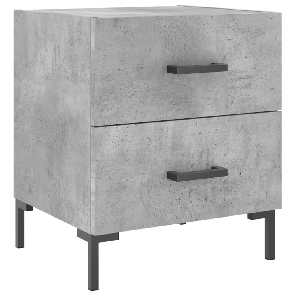 Noptiera, gri beton, 40x35x47,5 cm, lemn compozit