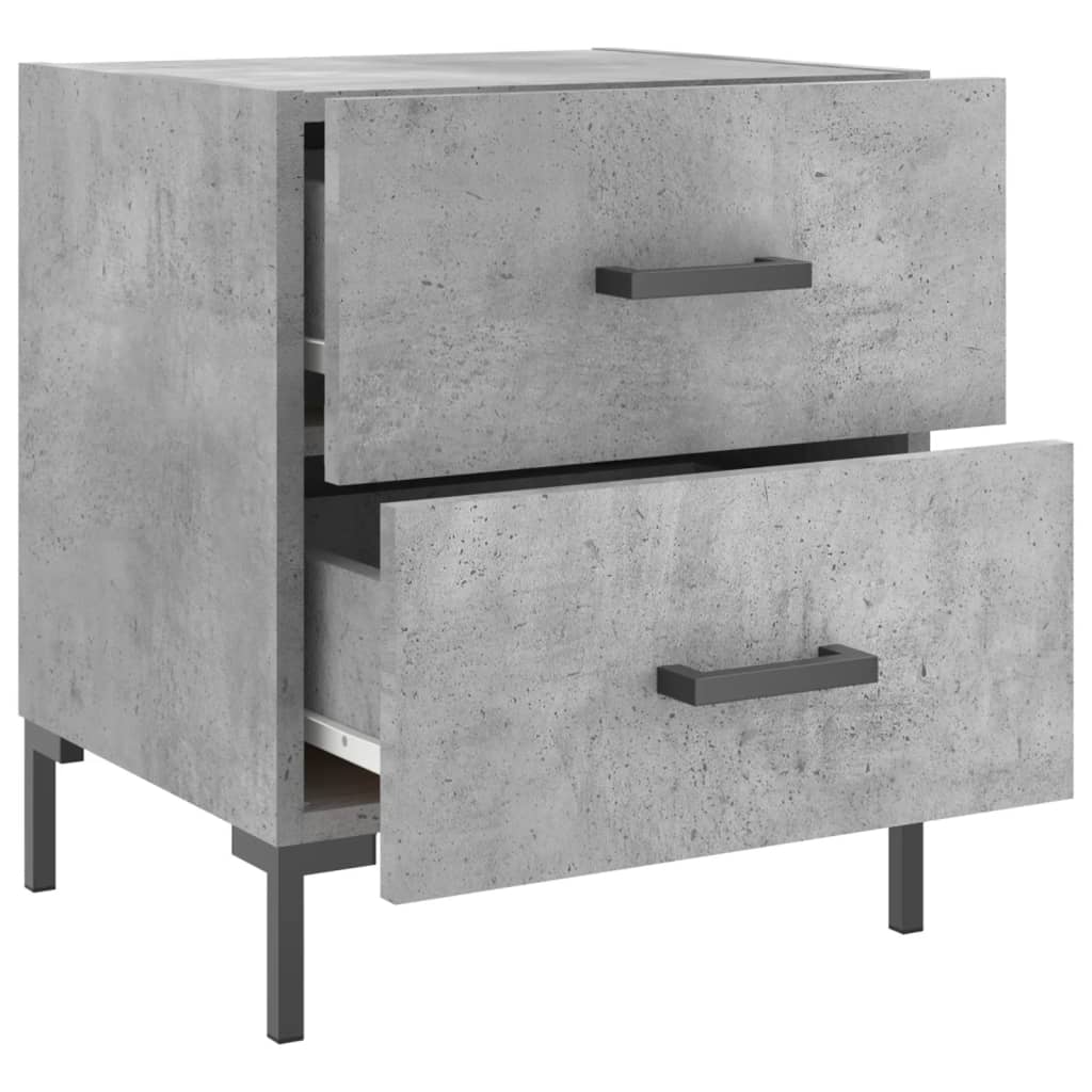 Noptiera, gri beton, 40x35x47,5 cm, lemn compozit — imaginea 5