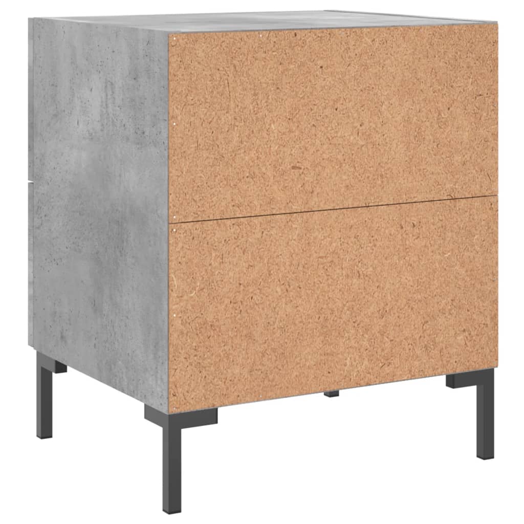 Noptiera, gri beton, 40x35x47,5 cm, lemn compozit — imaginea 8