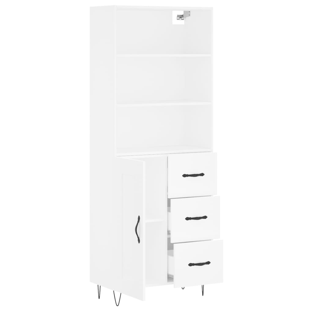 Dulap inalt, alb, 69,5x34x180 cm, lemn compozit — imaginea 4