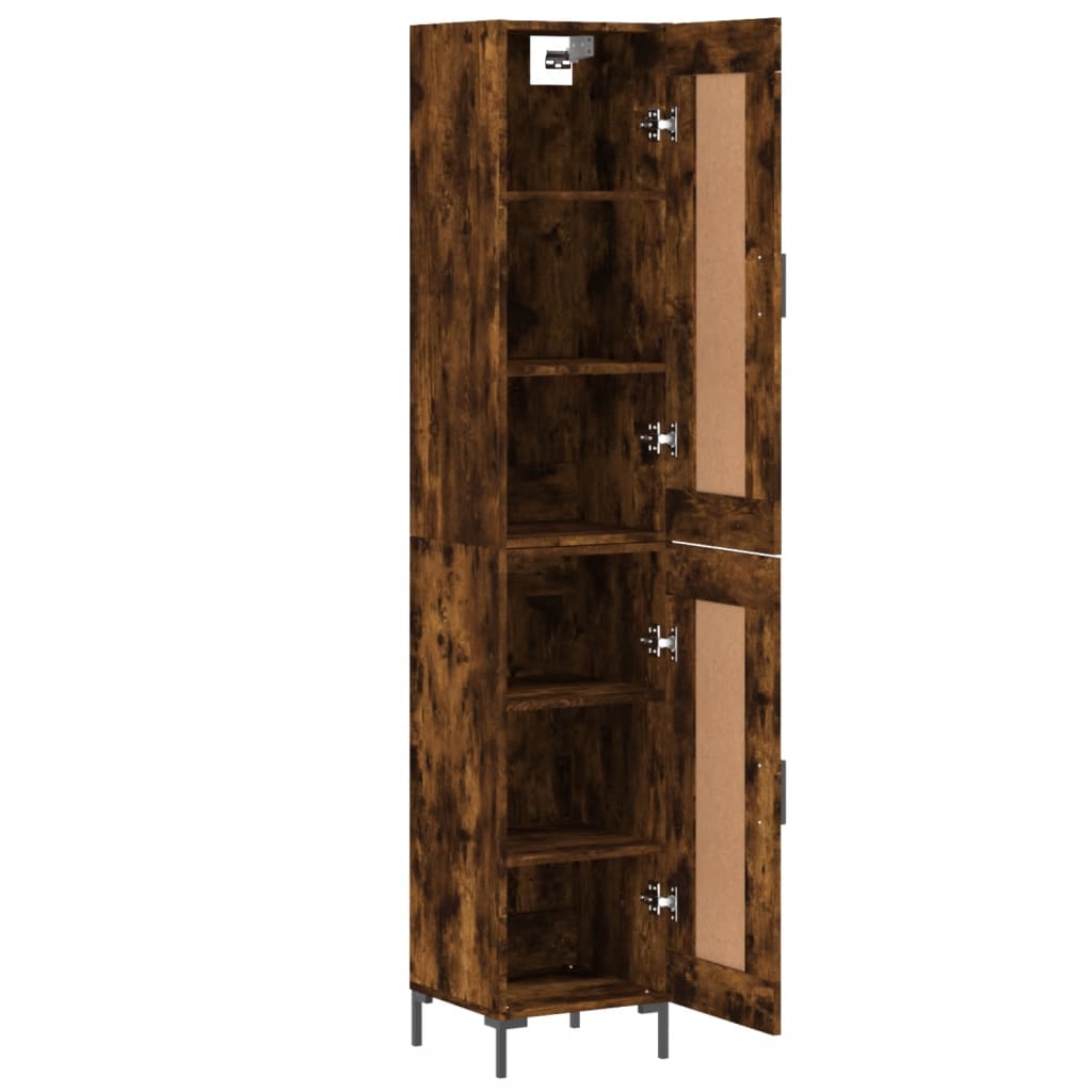 Dulap inalt, stejar fumuriu, 34,5x34x180 cm, lemn prelucrat — imaginea 4