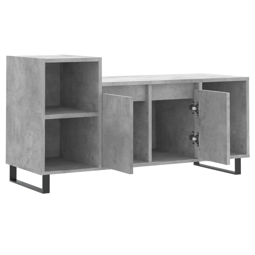 Comoda TV, gri beton, 100x35x55 cm, lemn prelucrat — imaginea 6