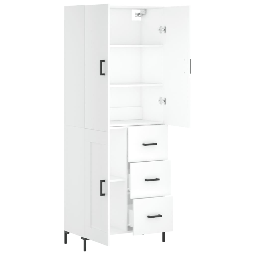 Dulap inalt, alb, 69,5x34x180 cm, lemn compozit — imaginea 4
