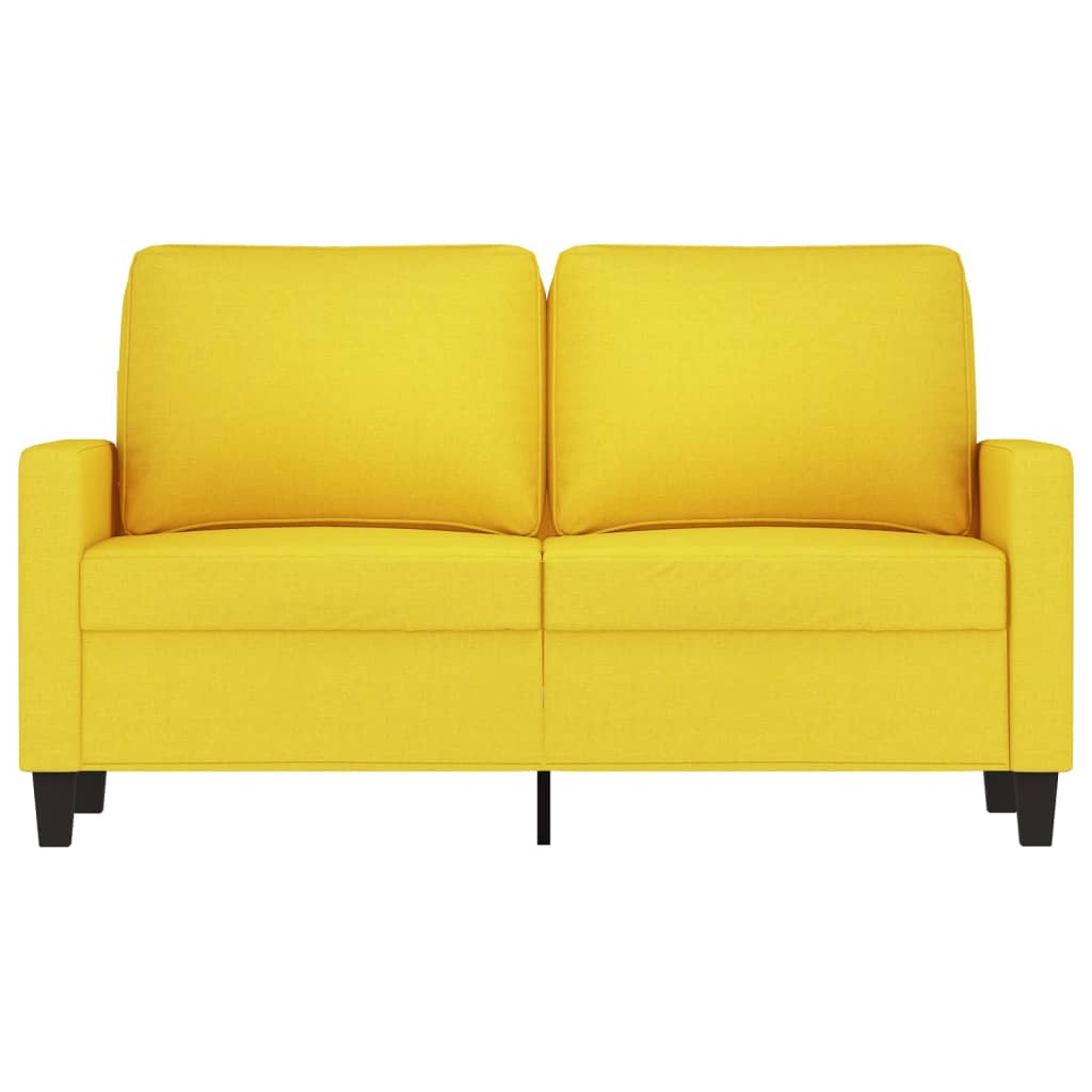 Canapea cu 2 locuri, galben deschis, 120 cm, material textil — imaginea 3