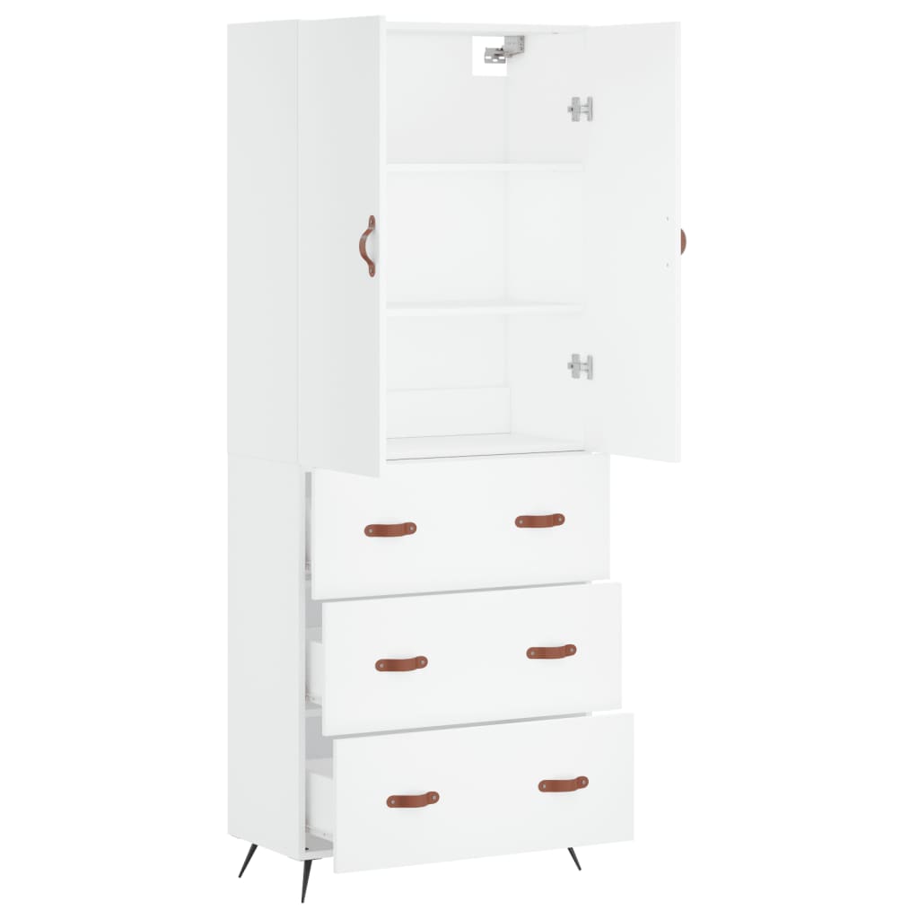 Dulap inalt, alb, 69,5x34x180 cm, lemn compozit — imaginea 4