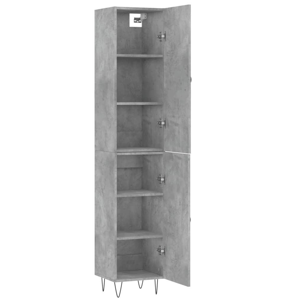 Dulap inalt, gri beton, 34,5x34x180 cm, lemn prelucrat — imaginea 4