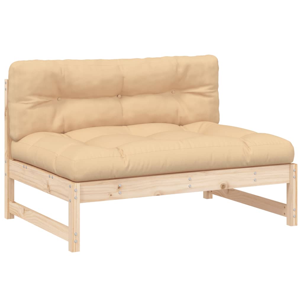Set mobilier de gradina cu perne, 2 piese, lemn masiv — imaginea 4