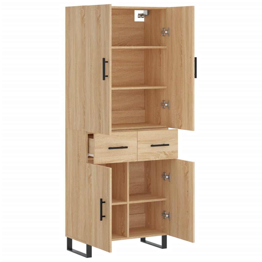 Dulap inalt, stejar sonoma, 69,5x34x180 cm, lemn compozit — imaginea 4
