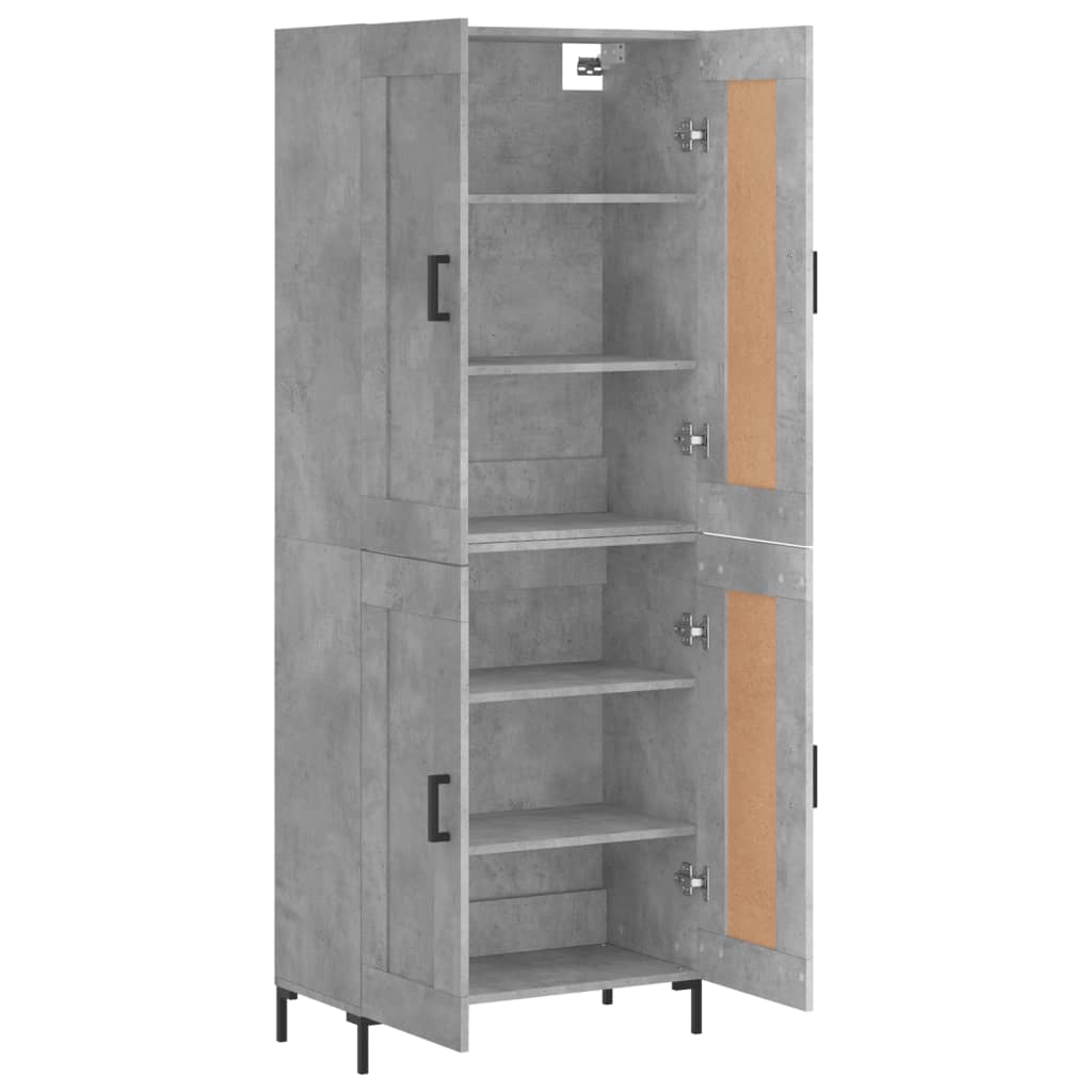 Dulap inalt, gri beton, 69,5x34x180, lemn compozit — imaginea 4