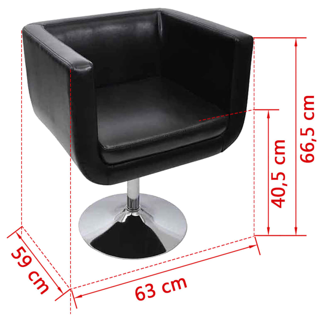 Scaune de bar, 2 buc., piele artificiala, negru — imaginea 4