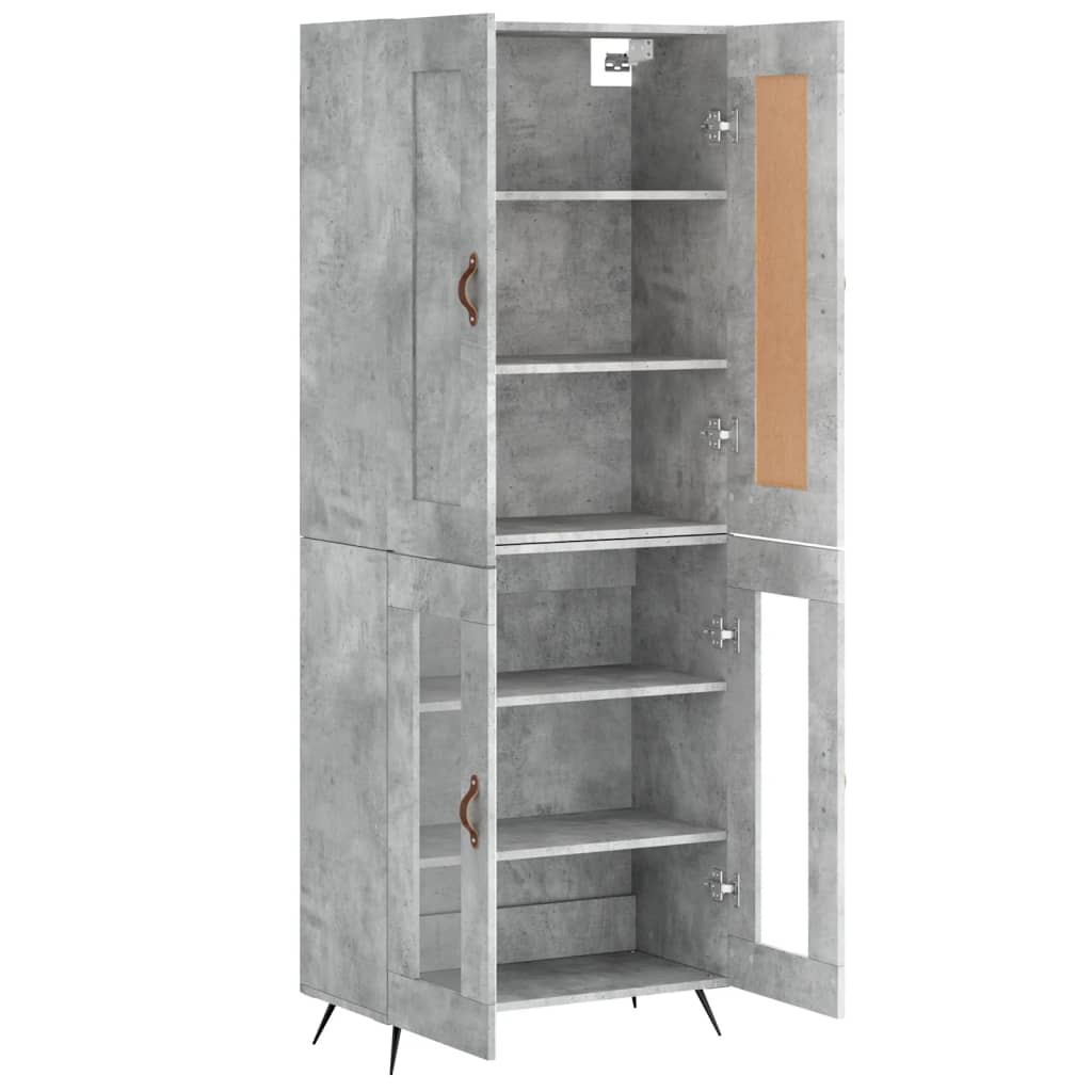 Dulap inalt, gri beton, 69,5x34x180, lemn compozit — imaginea 4