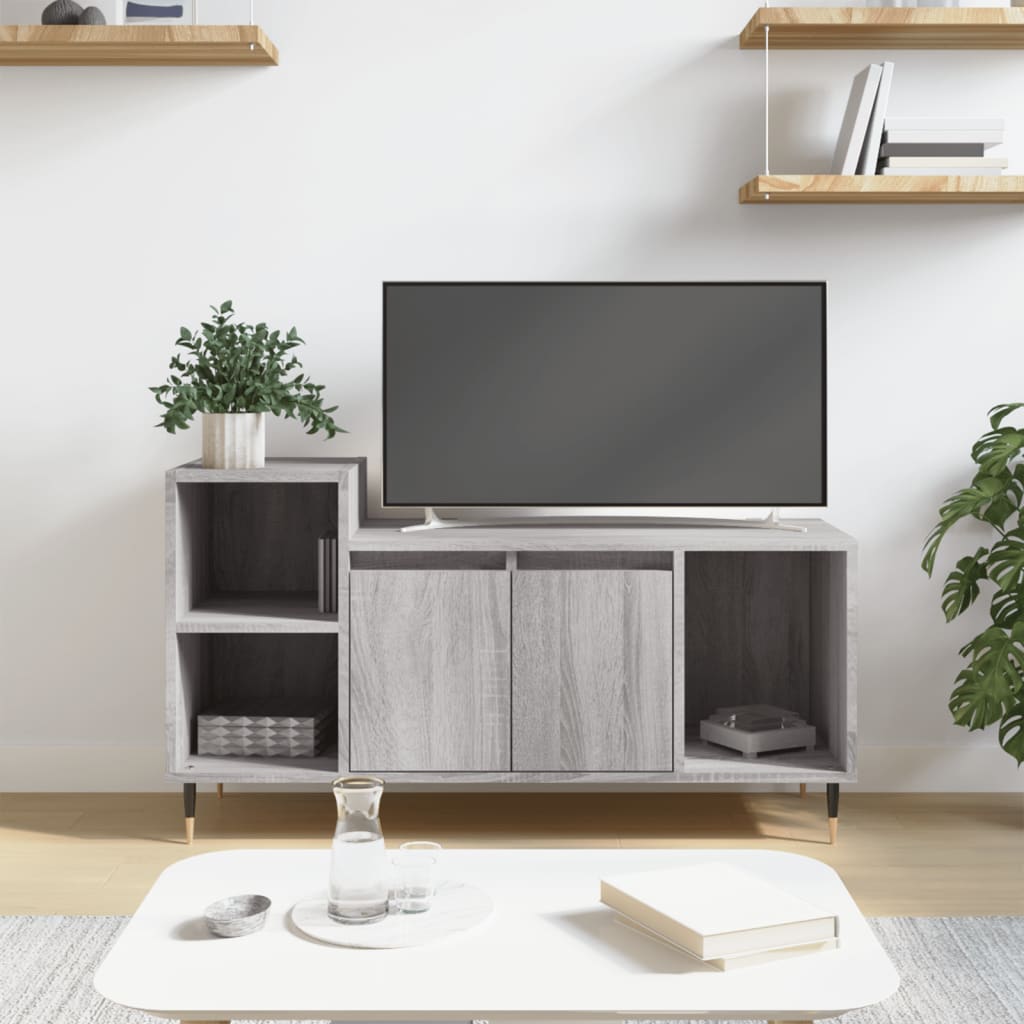 Comoda TV, gri sonoma, 100x35x55 cm, lemn prelucrat — imaginea 2