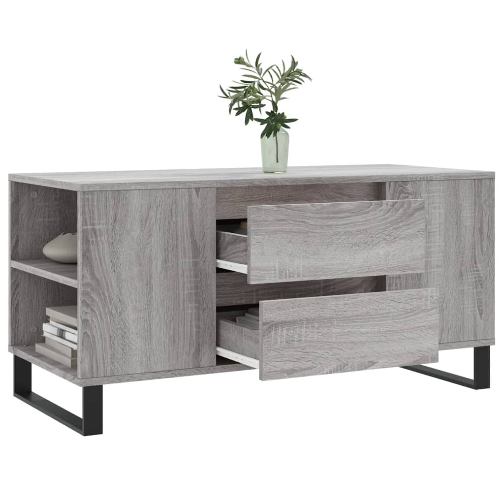 Masuta de cafea, gri sonoma, 102x44,5x50 cm, lemn prelucrat — imaginea 4