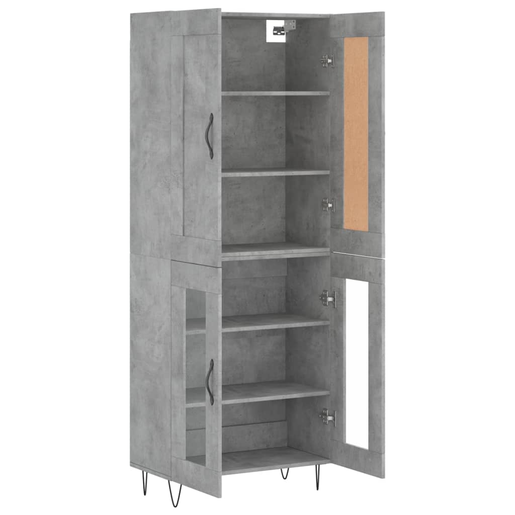 Dulap inalt, gri beton, 69,5x34x180, lemn compozit — imaginea 4