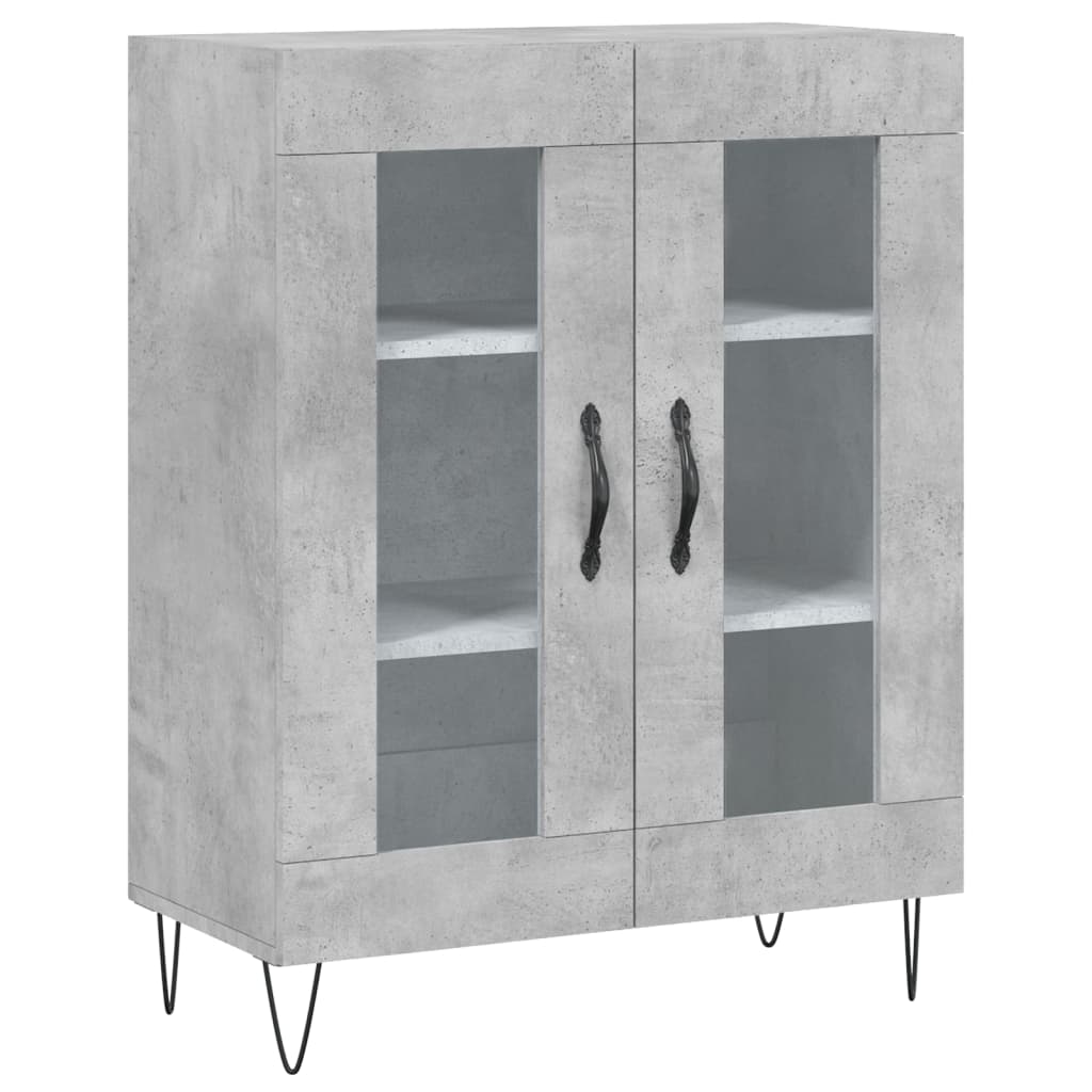 Dulap inalt, gri beton, 69,5x34x180, lemn compozit — imaginea 7