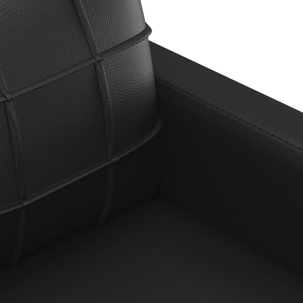 Canapea cu 3 locuri, negru, 180 cm, piele ecologica - imagine 6