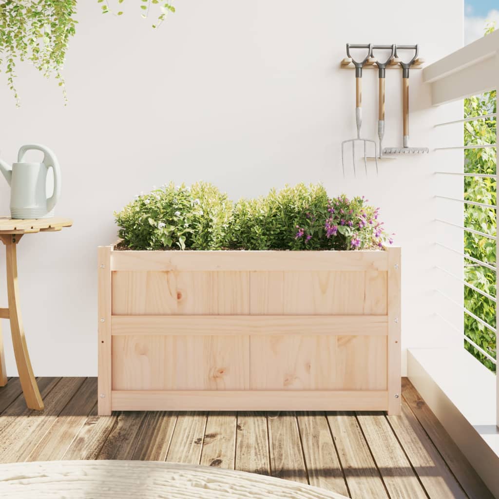 Jardiniera de gradina, 90x50x50 cm, lemn masiv de pin — imaginea 3