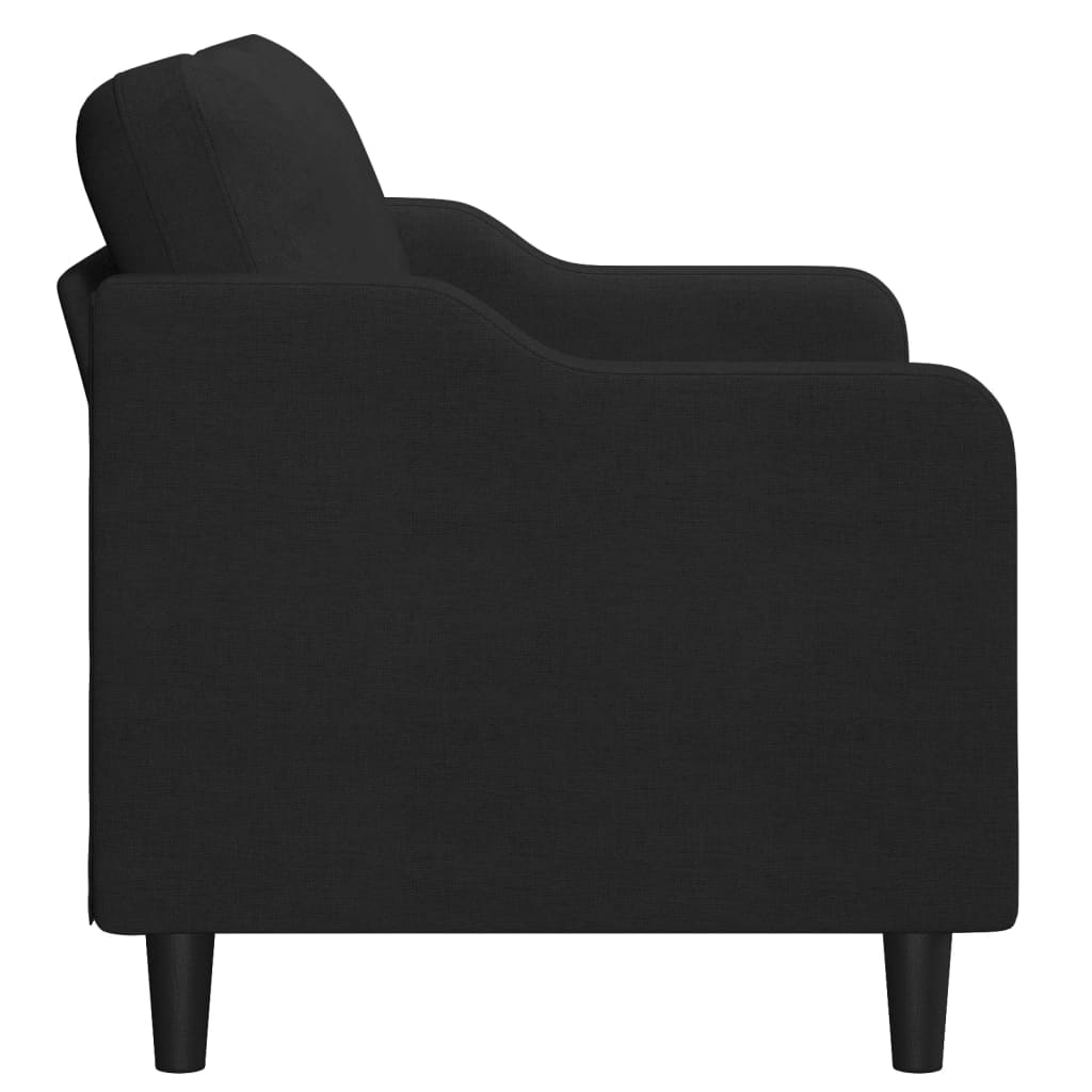 Canapea cu 2 locuri, negru, 140 cm, material textil — imaginea 4
