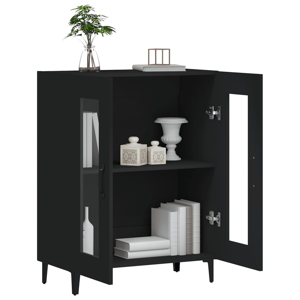 Servanta, negru, 69,5x34x90 cm, lemn prelucrat — imaginea 4