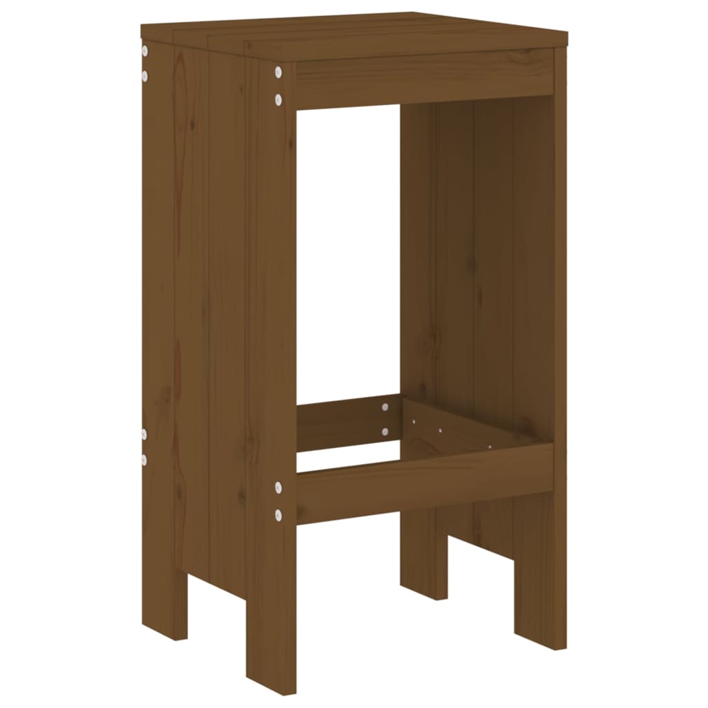 Set mobilier de bar, 3 piese, maro miere, lemn masiv de pin — imaginea 4