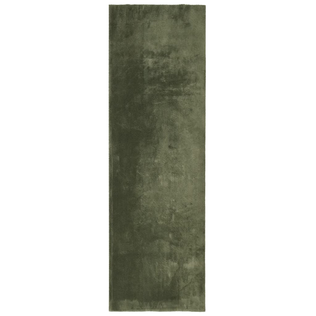 Covor HUARTE, fir scurt, moale si lavabil verde padure 80x250cm