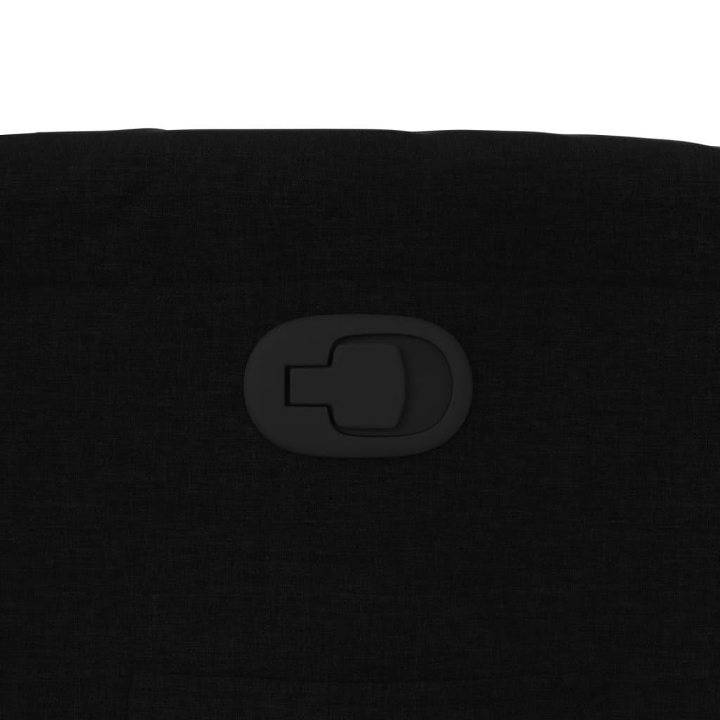 Fotoliu rabatabil, negru, material textil — imaginea 9
