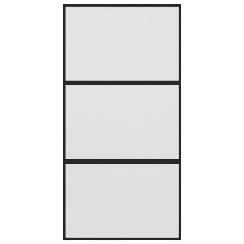 Usa glisanta, negru, 102,5x205 cm, sticla securizata/aluminiu — imaginea 4
