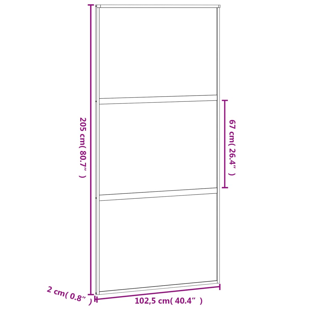Usa glisanta, negru, 102,5x205 cm, sticla securizata/aluminiu — imaginea 8
