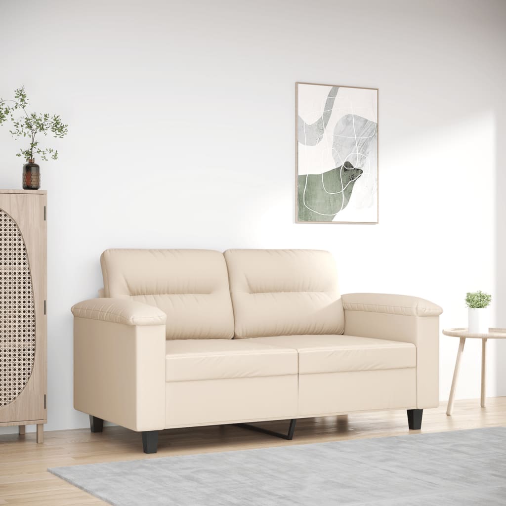 Canapea cu 2 locuri, bej, 120 cm, tesatura microfibra — imaginea 2