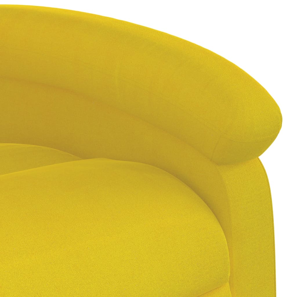 Fotoliu electric rabatabil cu ridicare, galben, catifea — imaginea 11