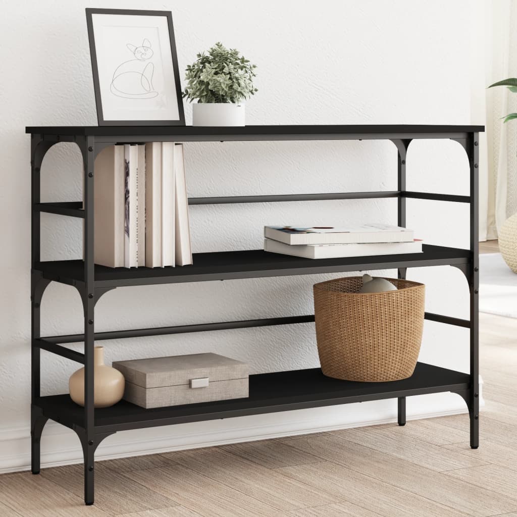 Masuta consola, negru, 100x32x75 cm, lemn compozit — imaginea 2