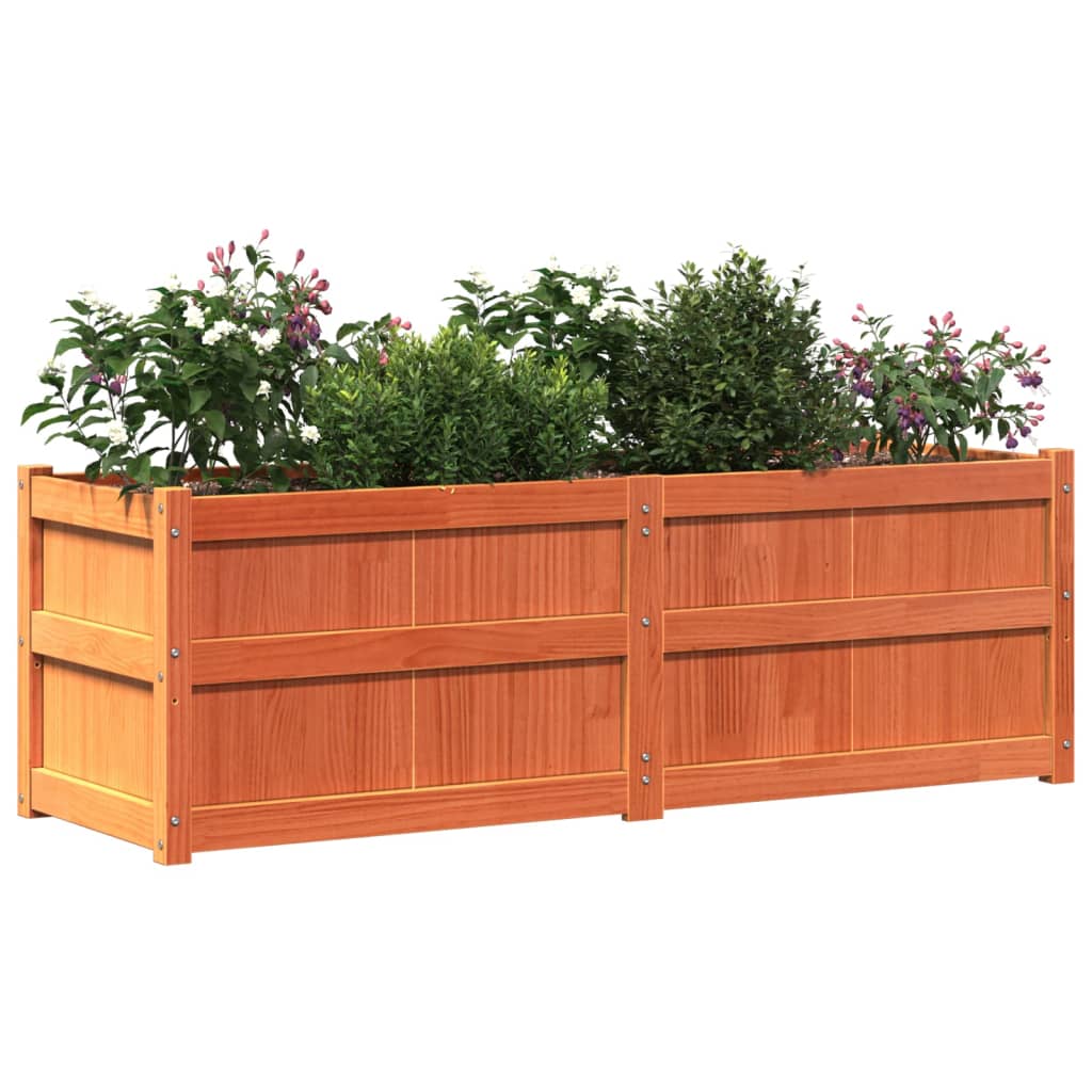 Jardiniera de gradina, maro ceruit, 150x50x50 cm lemn masiv pin — imaginea 4