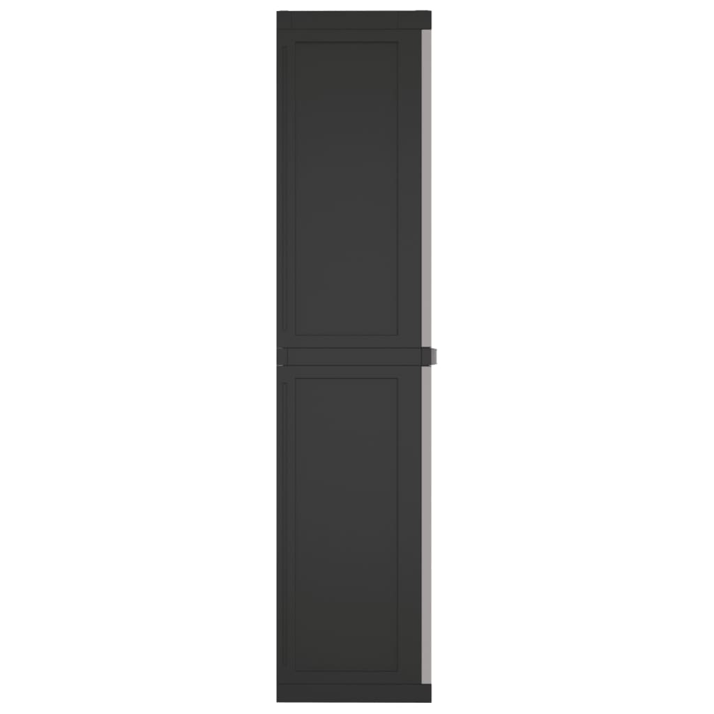 Dulap depozitare de exterior, gri și negru, 65x37x165 cm, PP, mărime 65x37x165 cm (63x31 cm) — imaginea 5