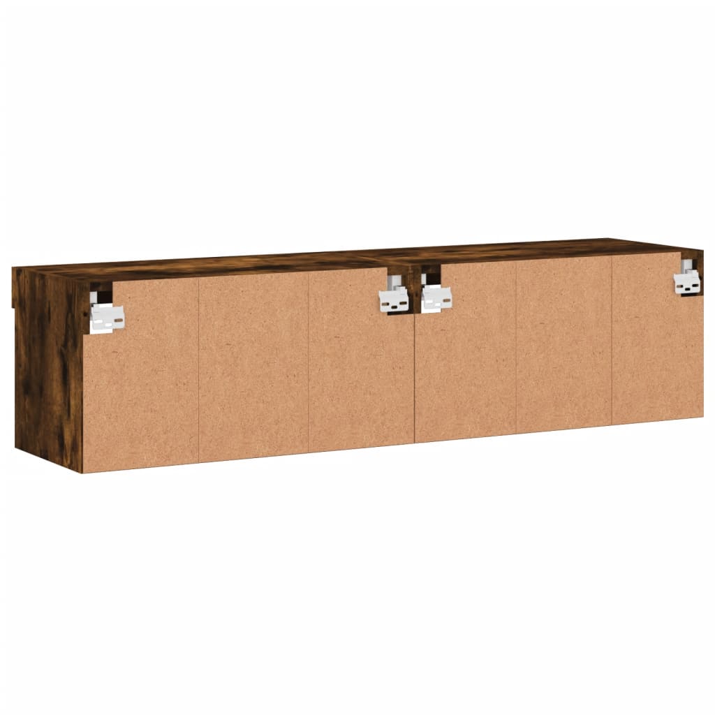 Comode TV cu lumini LED, 2 buc., stejar fumuriu, 60x30x30 cm — imaginea 10