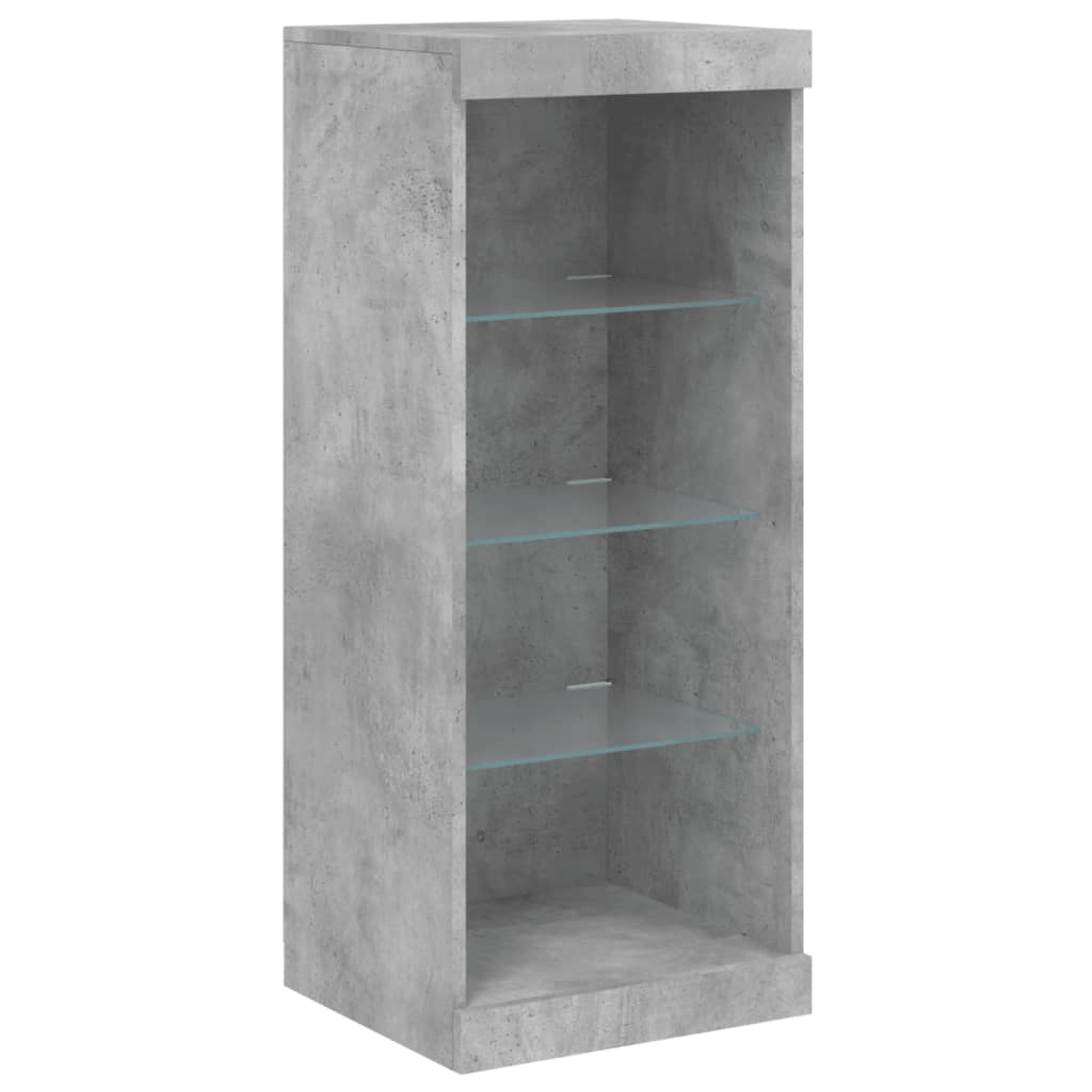 Servanta cu lumini LED, gri beton, 41x37x100 cm — imaginea 5