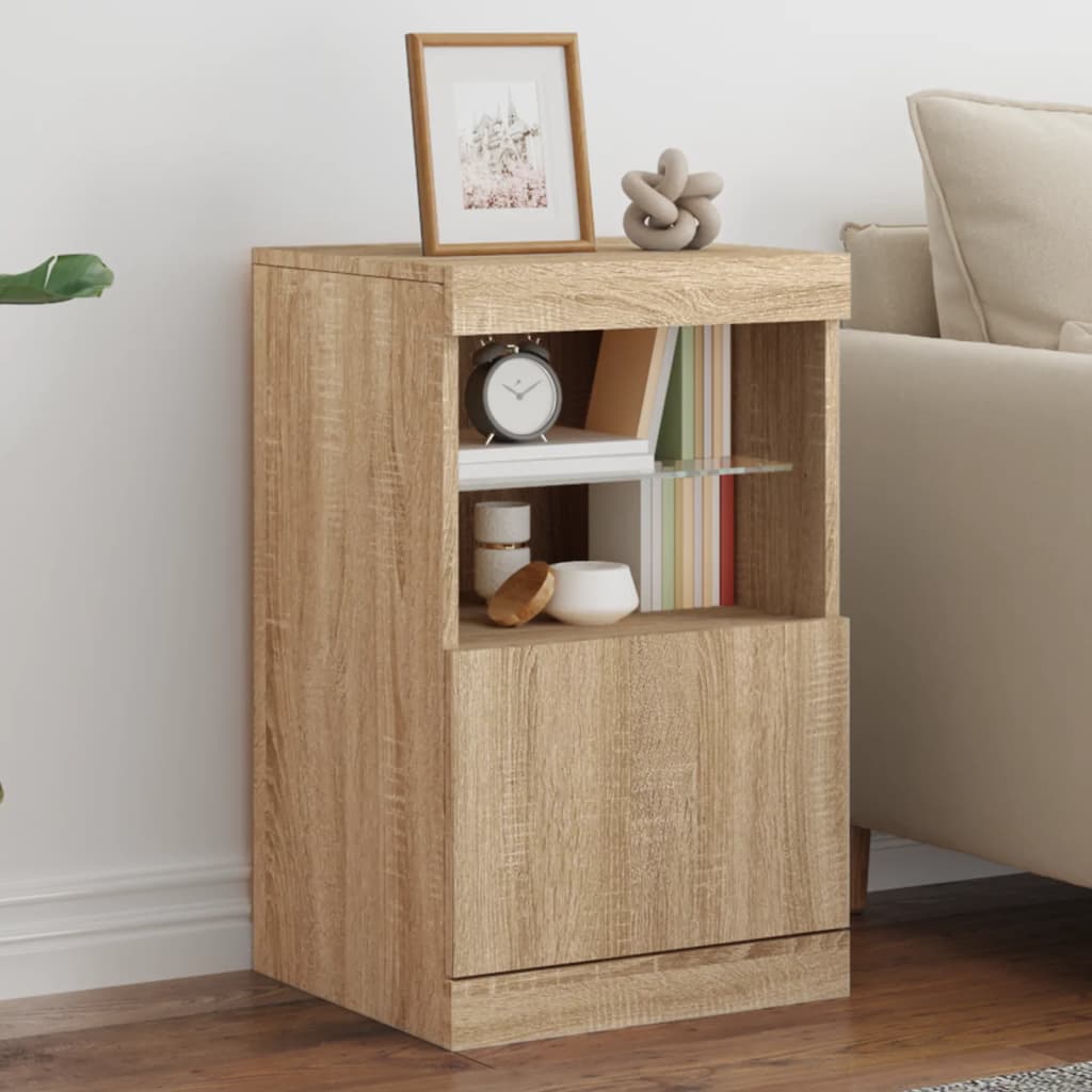Servanta cu lumini LED, stejar sonoma, 41x37x67 cm — imaginea 2
