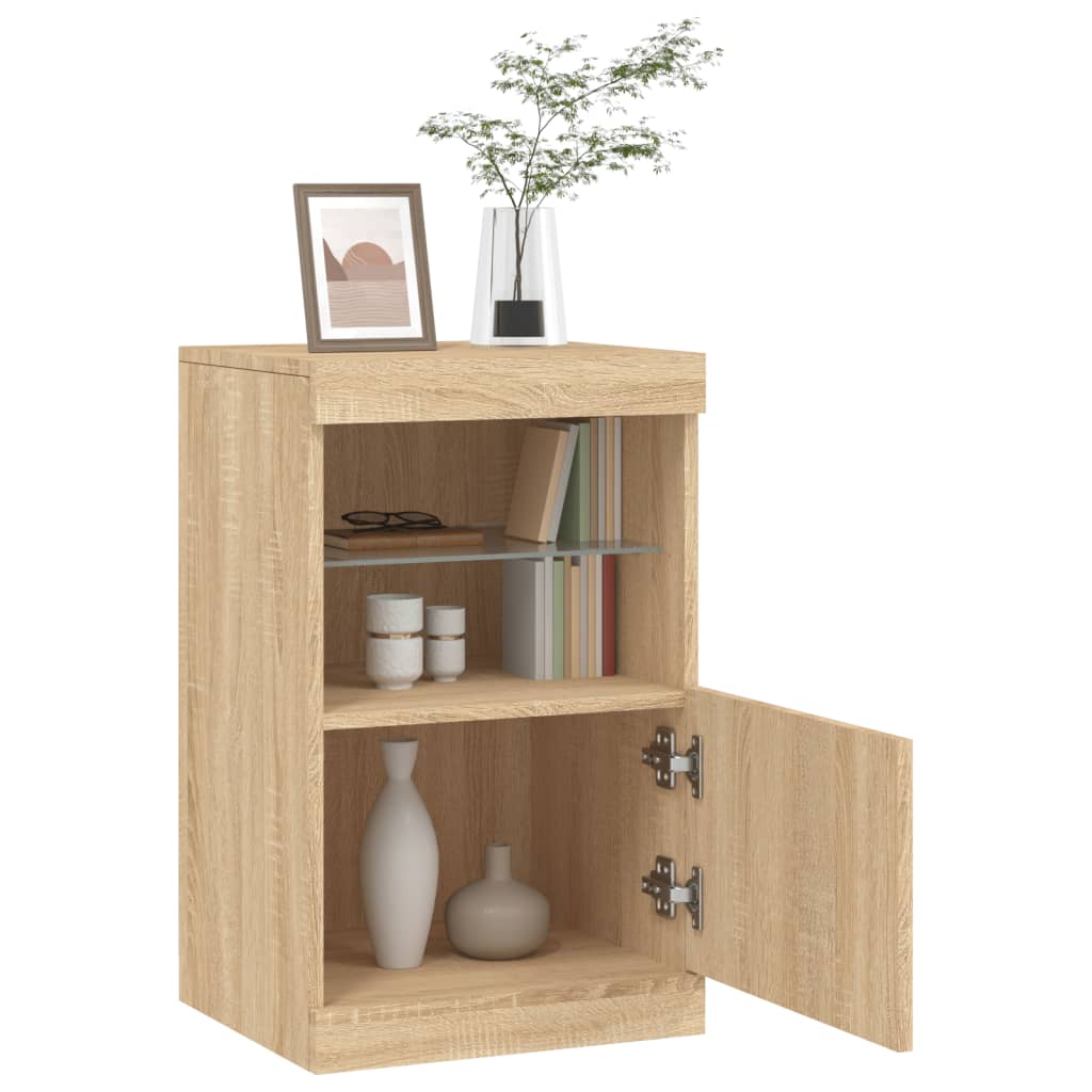 Servanta cu lumini LED, stejar sonoma, 41x37x67 cm — imaginea 5