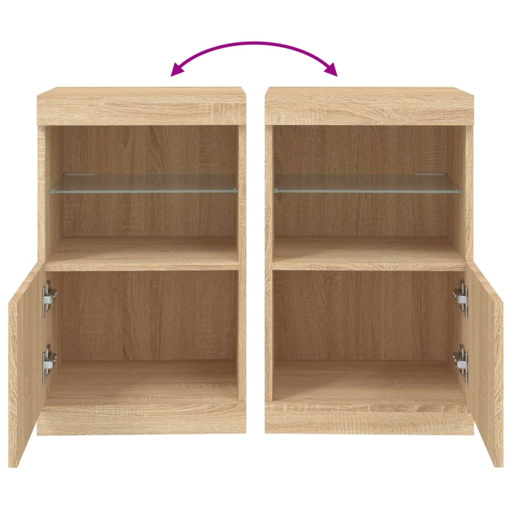 Servanta cu lumini LED, stejar sonoma, 41x37x67 cm — imaginea 10