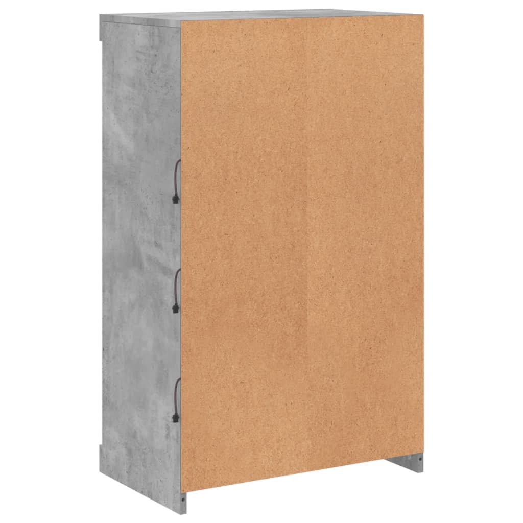 Servanta cu lumini LED, gri beton, 60,5x37x100 cm — imaginea 8