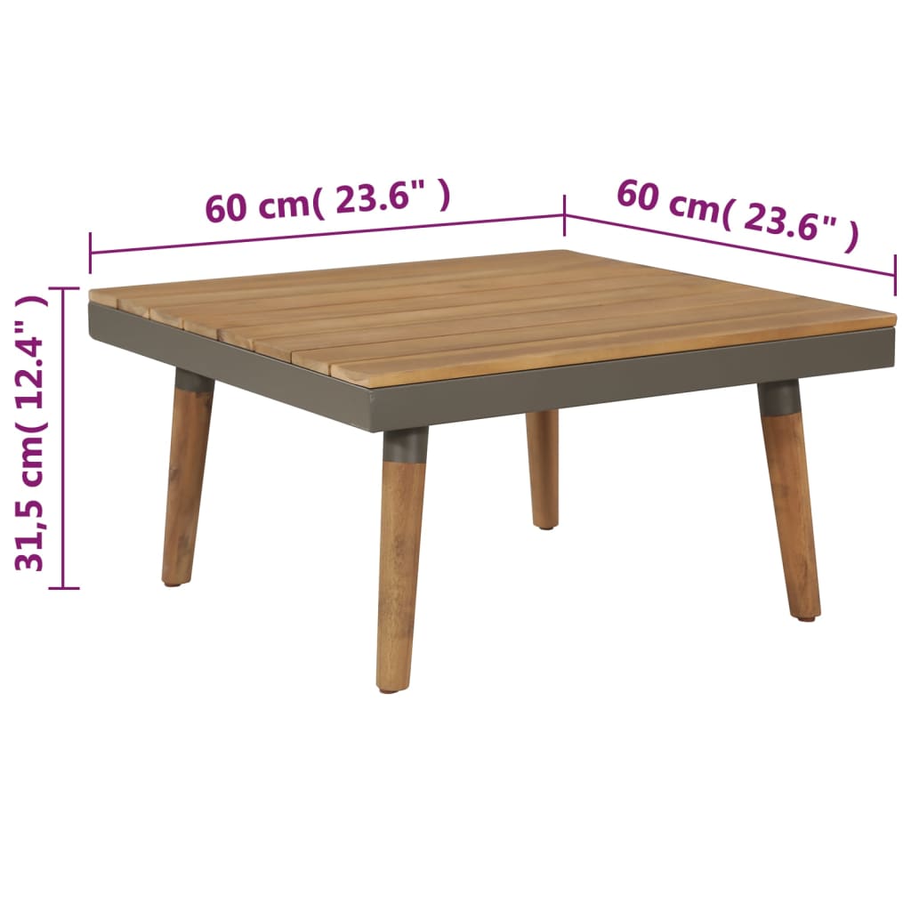 Set mobilier gradina cu perne, 4 piese, maro, lemn acacia — imaginea 8