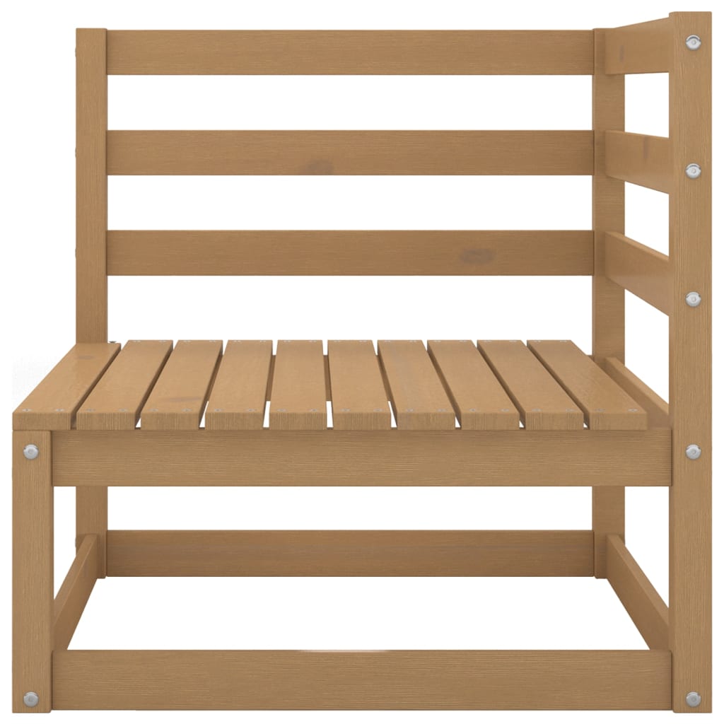 Set mobilier de gradina, 9 piese, maro miere, lemn masiv de pin — imaginea 5