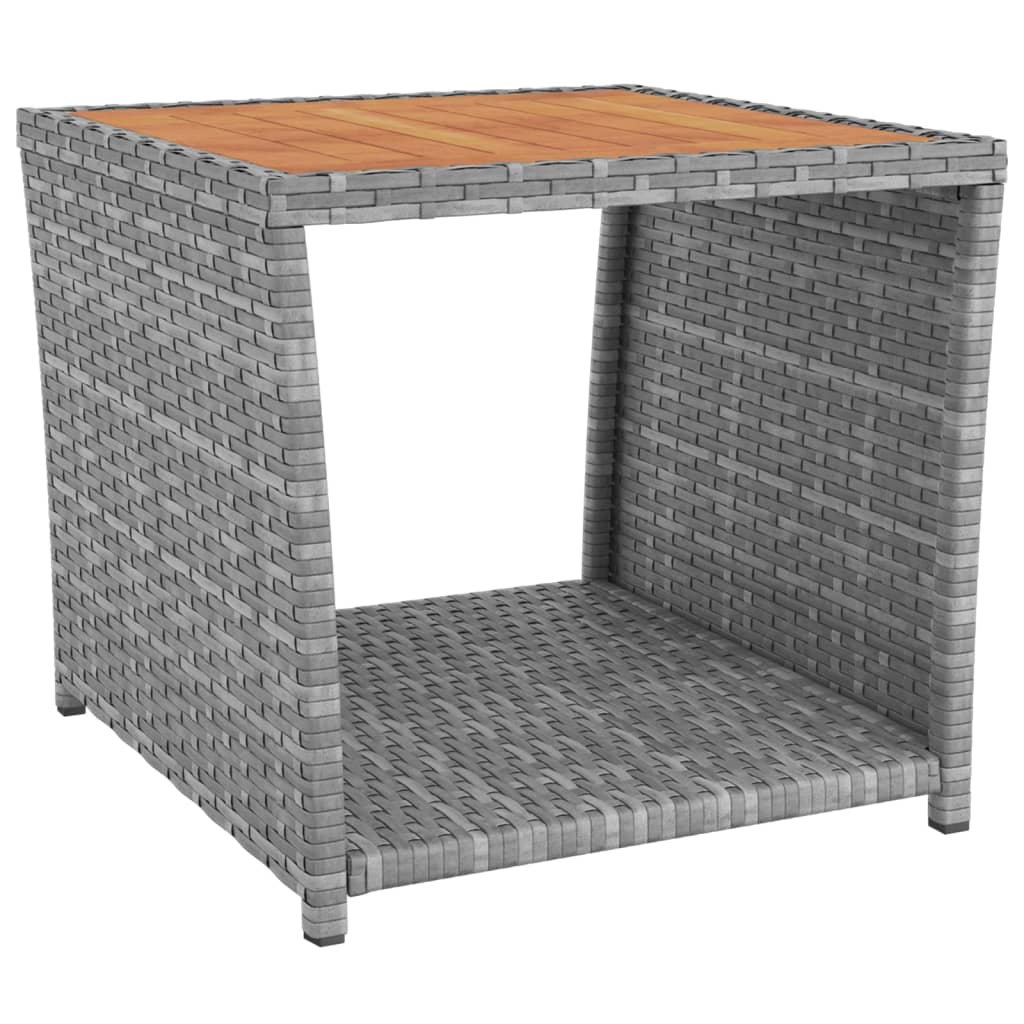 Set sezlonguri de gradina, 3 piese, poliratan și lemn acacia, model 2x scaun + masă, număr de articole 1 — imaginea 5