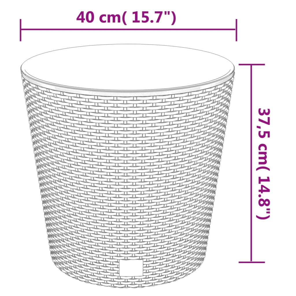 Jardiniera cu interior detasabil antracit 35 / 37,5 L PP ratan — imaginea 7